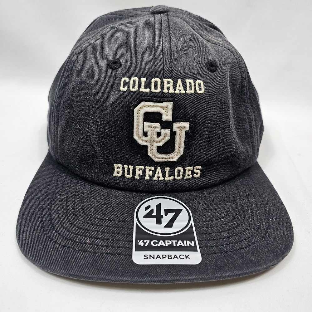 NWT '47 Brand Colorado Buffaloes Captain Trucker Snapback Hat Black Football Cap